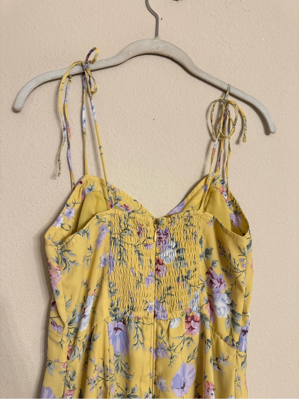 Abercrombie & Fitch Y2K Sun Dress Yellow Floral Prairie Cottage Size S Chiffon - Picture 7 of 15